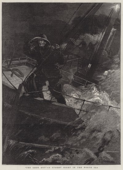 La Veille, une nuit orageuse en mer du Nord - Charles J. Staniland